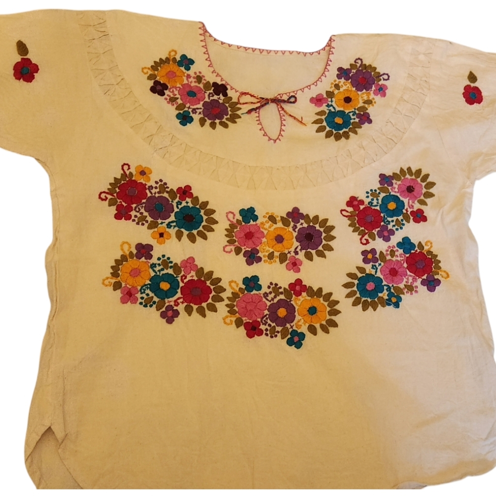 Handmade Mexican embroidered top